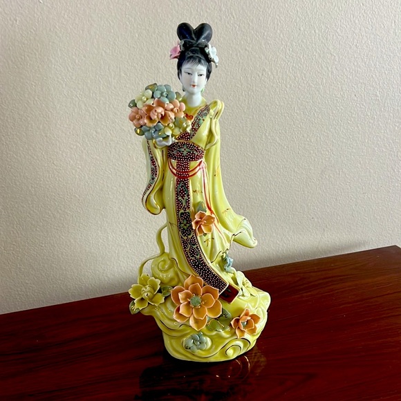 Other - Vintage Hand Painted Japanese Geisha Girl 14 Inch Figurine  excellent condition